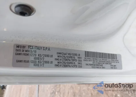 2019 Ram Promaster City Tradesman z USA, uszkodzony, nr VIN ZFBHRFAB2K6N76493